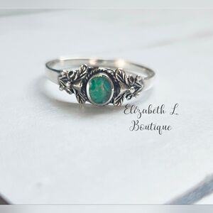 925 Sterling Silver Genuine Turquoise Ring Size 10 Boutique New!